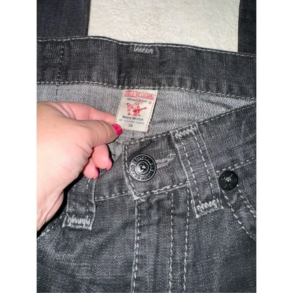 Vintage Y2K true religion black denim jeans size 33